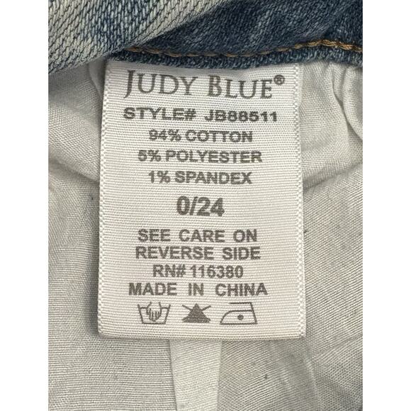 Judy Blue The Bees Knees Straight Fit Size 0/24 High Waisted Bottom Slit - Picture 11 of 11